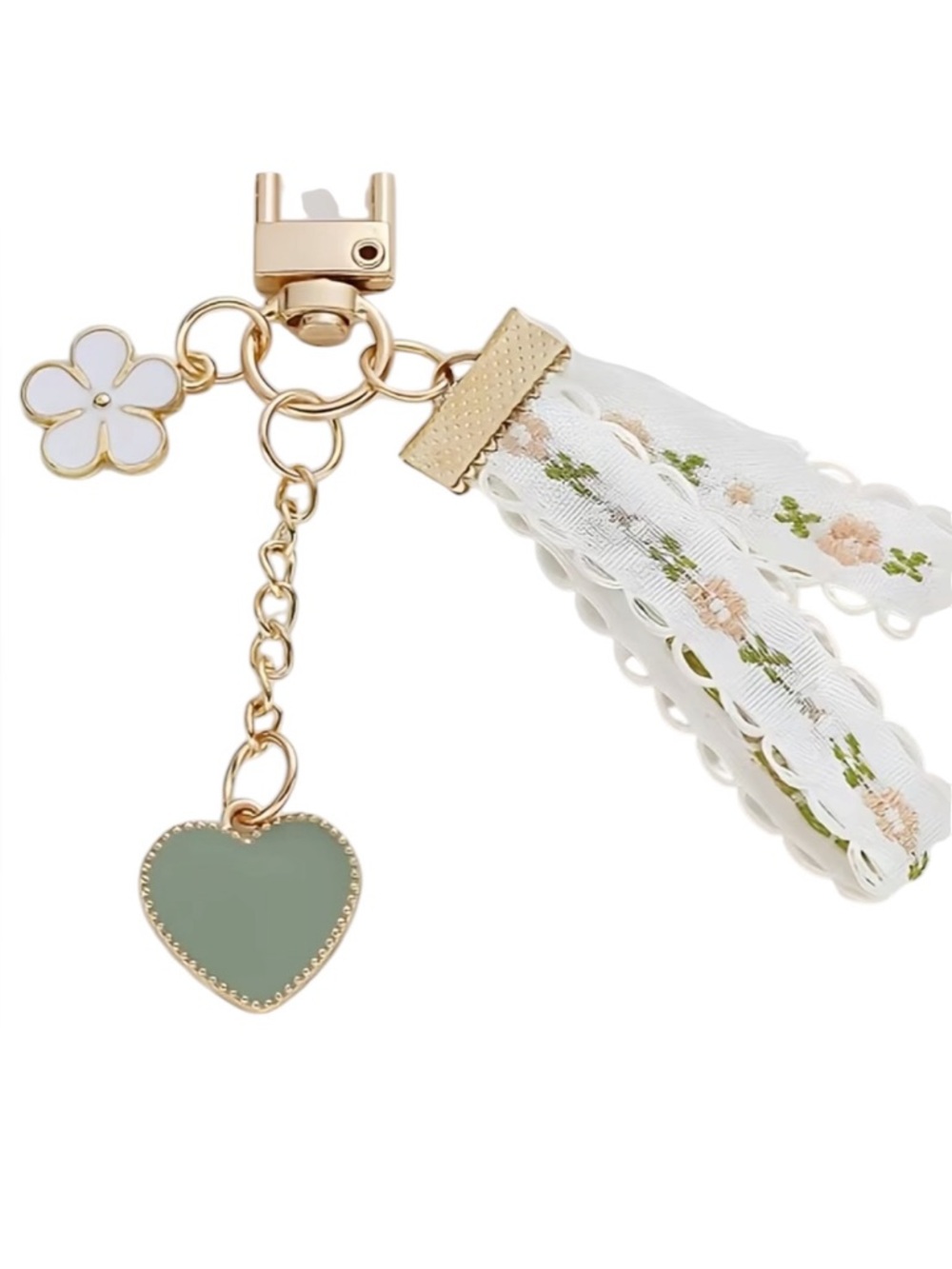 bag charm heart flower